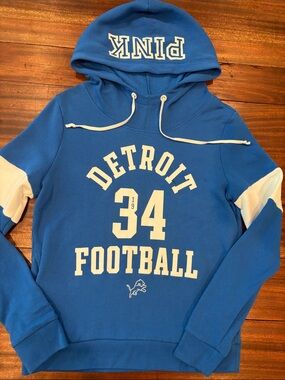 Victoria's Secret PINK Blue Detroit Lions Pullover Hoodie